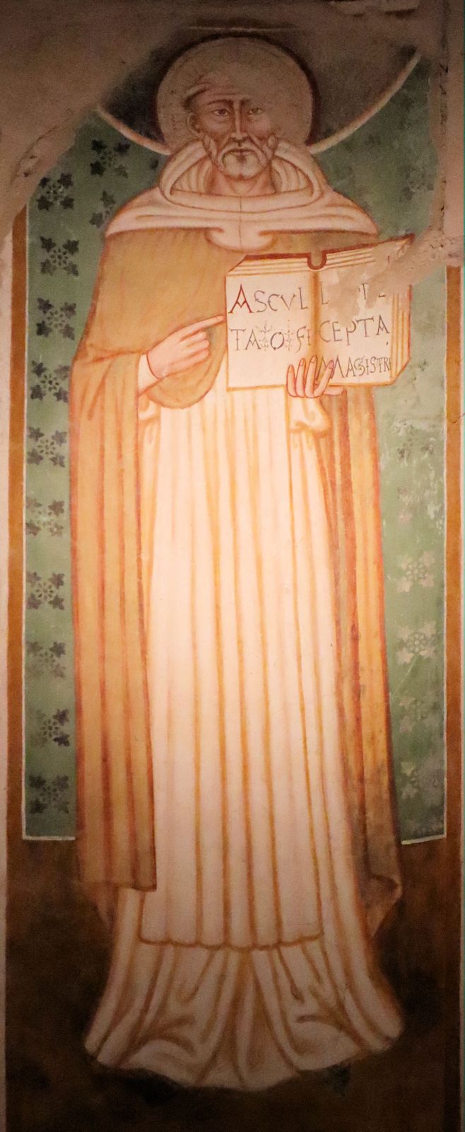 Fresko, 14. Jahrhundert, in der Klosterkirche Santa Croce bei Sassoferrato