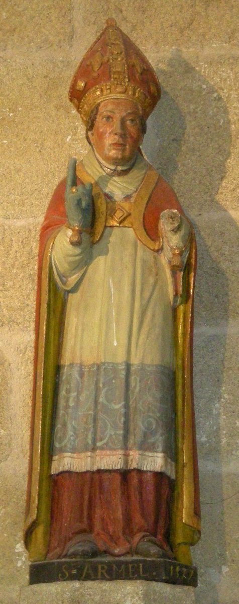 moderne Statue in der Kapelle Notre-Dame-des-Fleurs in Plouharnel bei Vannes in der Bretagne