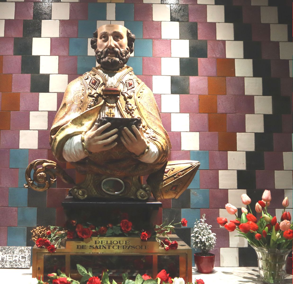 Büstenreliquiar in der Kirche Saint Chrysole in Comines