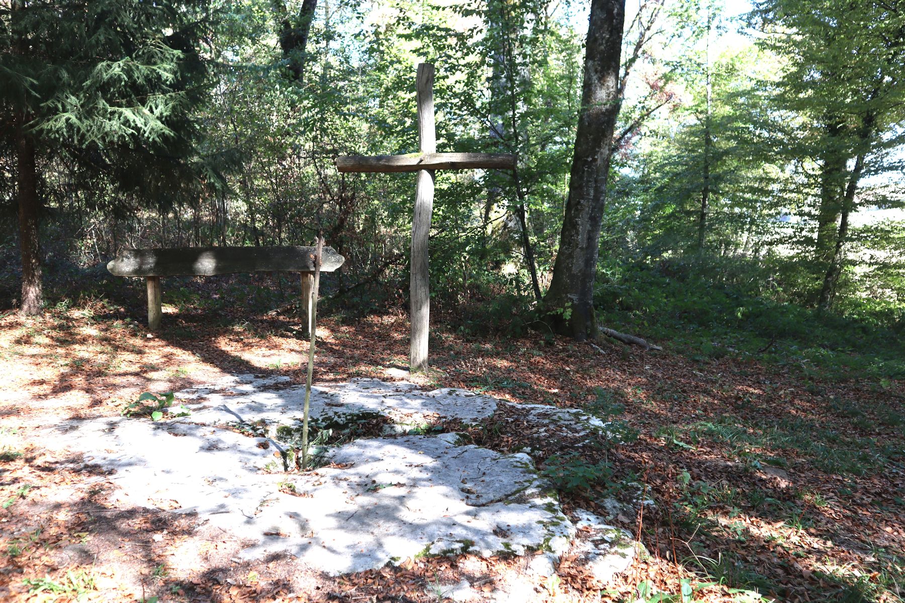 die &bdquo;Fußspur des Teufels&rdquo; im Wald nahe Villars-le-Sec