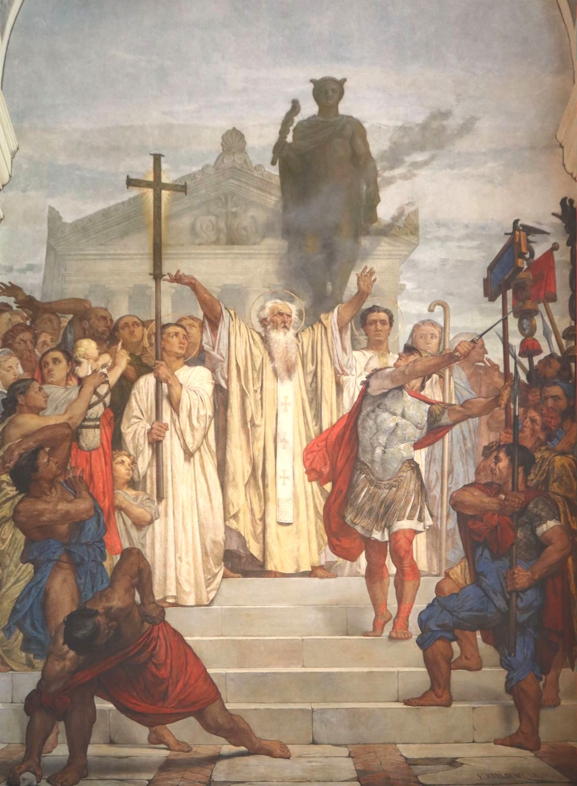 Félix Jobbé-Duval: Dionysius auf dem Weg zum Martyrium, Fresko, 1859, in der Kirche Saint-Sulpice in Paris