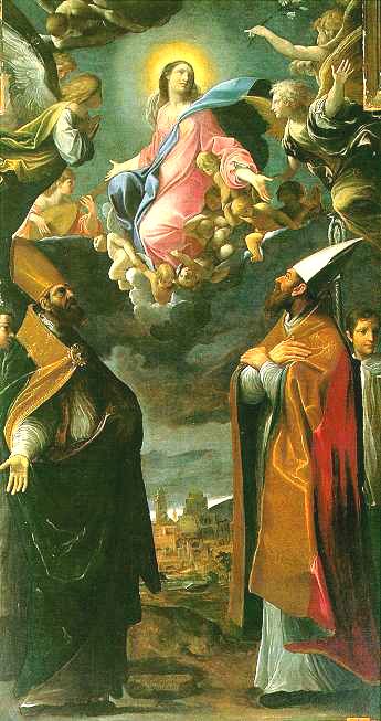 Ludovico Carracci: Biscgof == Ursus von Fano und Eusebius, 1613, in der Kathedrale in Fano