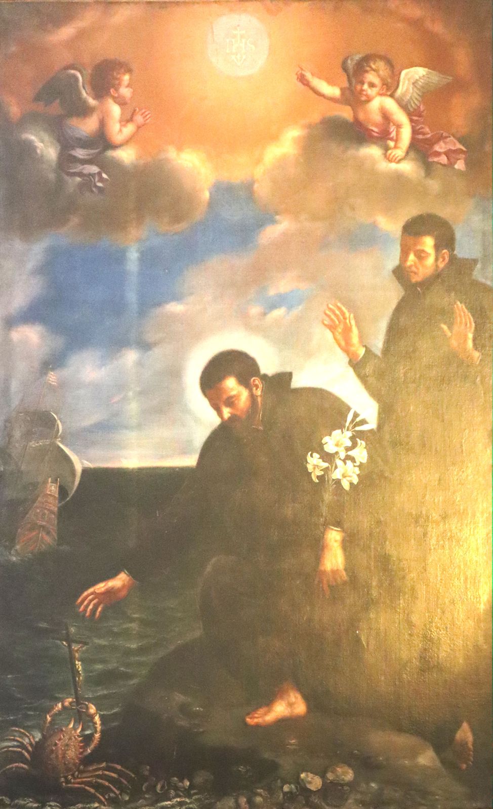 Benedetto II Gennari (1633 - 1715): Die Krabbe bringt Franz sein Kreuz zurück, in der Kirche Saint-François-Xavier</a> in Paris