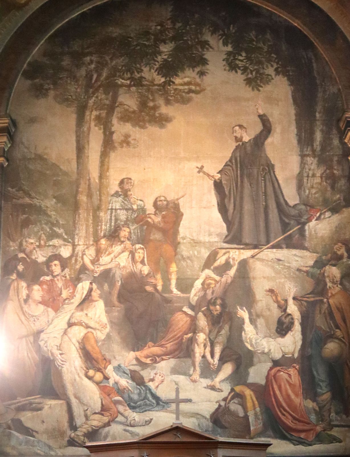 Alexandre Hesse: Franz predigt im Chablais, Fresko, um 1857, in der Kirche Saint-Sulpice in Paris