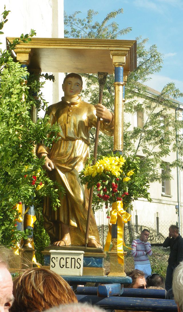 Gentius-Statue bei der Prozession zu seinem Gedenktag