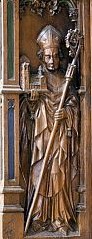 Godehard-Statue, 1466, im Chorgestühl der Kirche St. Godehard in Hildesheim
