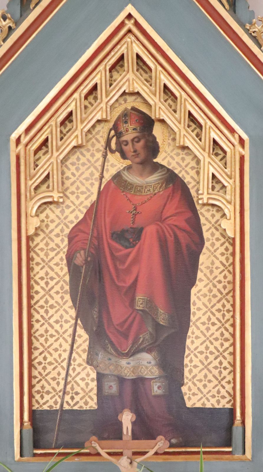 Tafelbild in der Godehard geweihten Kapelle in Godehards Geburtsort Reichersdorf