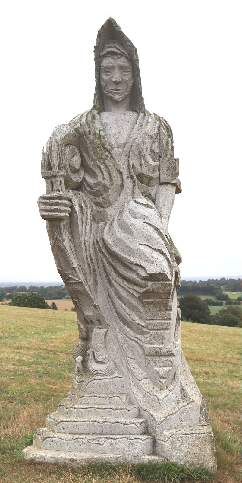 Goulven Jaouen: Statue, 2018, im &bdquo;Vallée des Saints&rdquo; nahe Carnoët bei Saint-Brieuc