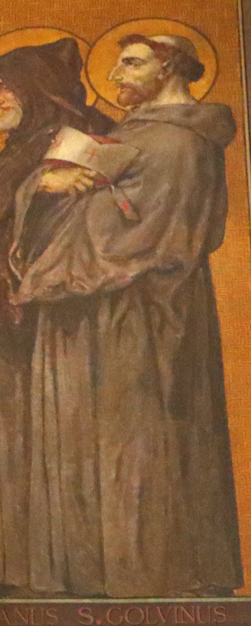 Alphonse Le Hénaff: Die Heiligen der Bretagne (Ausschnitt), Fresko, um 1874, in der Kathedrale in Dol-de-Bretagne