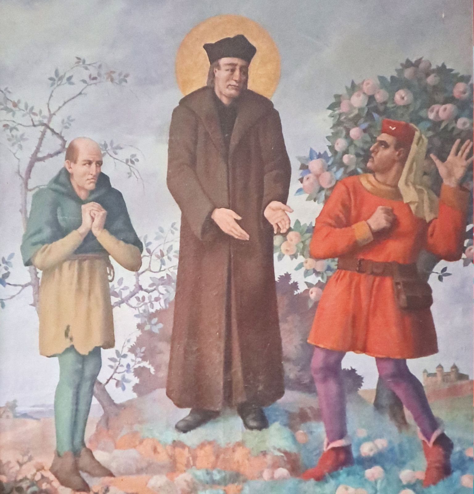 Émile Daubé: Ivo zwischen dem Armen und dem Reichen, Bild in der Kathedrale in Tréguier