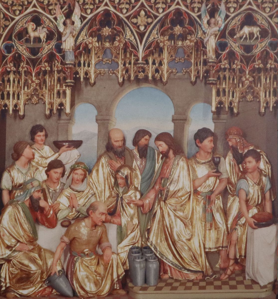 Relief: Hochzeit zu Kana, im Sakramentaltar des Ludgerus-Domes in Billerbeck