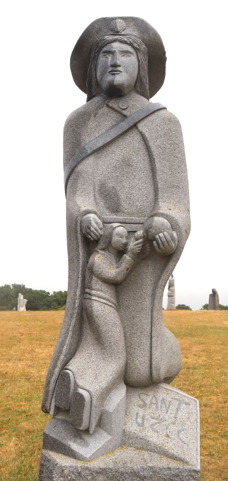 Xavier Tanguy: Statue, 2017, im &bdquo;Vallée des Saints&rdquo; nahe Carnoët bei Saint-Brieuc