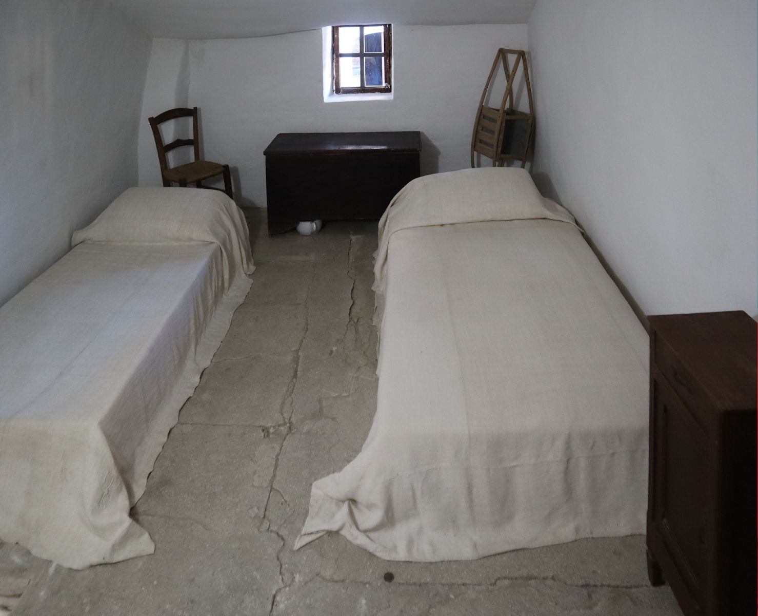 Zimmer von Joahnnes in dem er seine Berufungsvision hatte, im Geburtshaus in Becchi / Colle Don Bosco