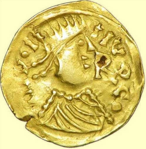 Unter König Judicaël in Rennes geprägte Münze, um 635