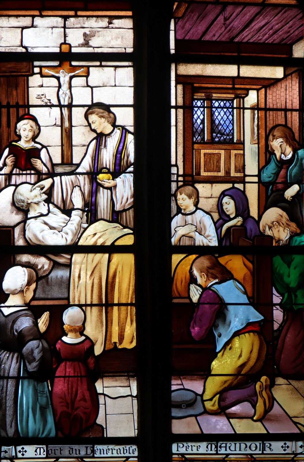 Glasfenster: Julianus' stirbt, in der Pfarrkirche in Plévin