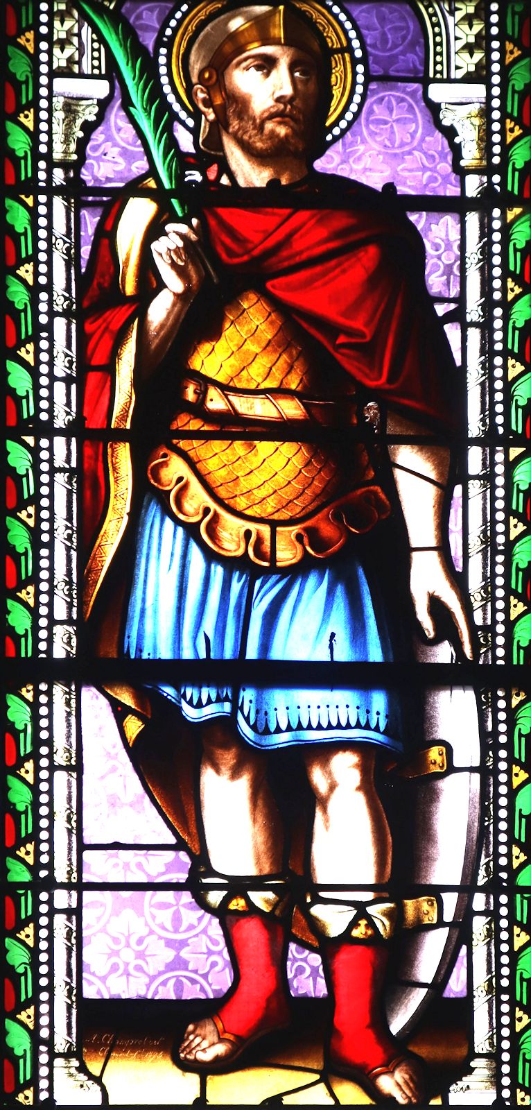 Glasfenster, 1873, in der Kirche Saint Priest in Volvic bei Riom