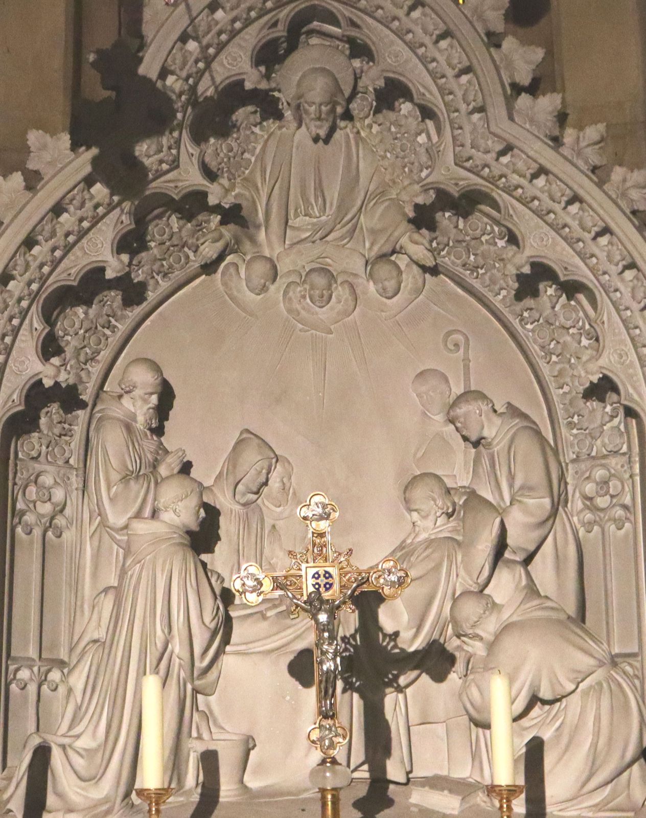 Altarrelief: Ludgers Tod, im -Dom in Billerbeck