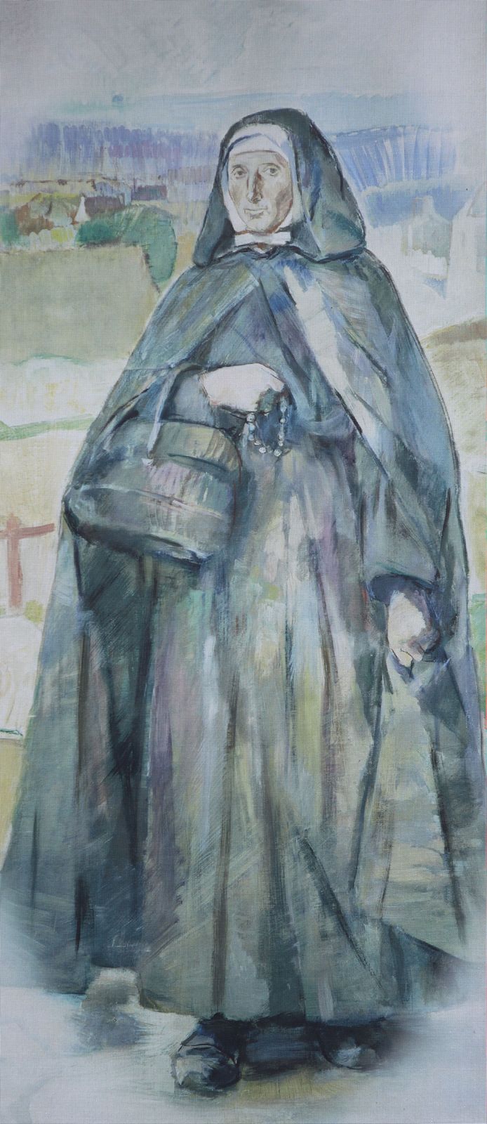 D. Bellotti: Bild, 1982, an Johanna Jugans Geburtshaus in Aux Petites Croix