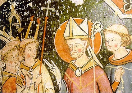 Wandmalerei: Maurilius kommt nach Angers, in der Kathedrale in Angers