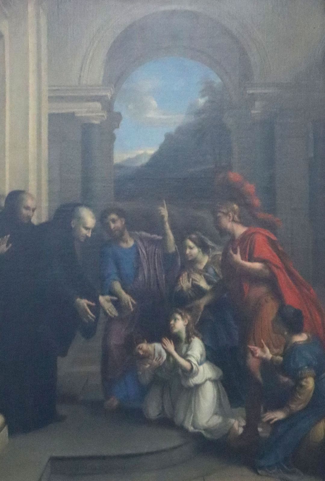 Antoine Paillet: Maurus und Placidus werden Benedikt von Nursia zur Erziehung übergeben, 1690, in der Kirche des ehemaligen Klosters in Saint-Riquier