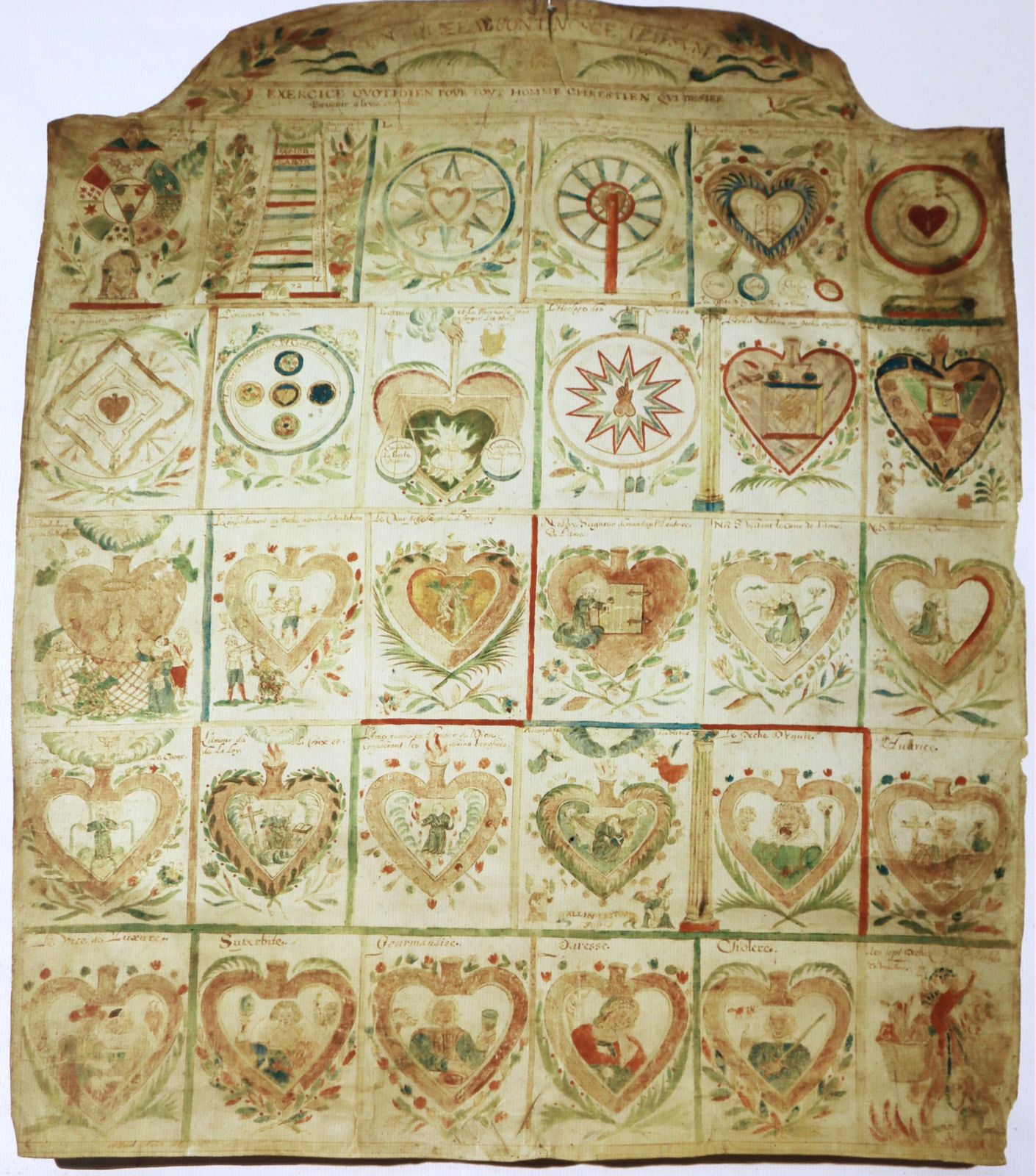 „Schautafel der Herzen<”Bild in der Kapelle in Le Conquet