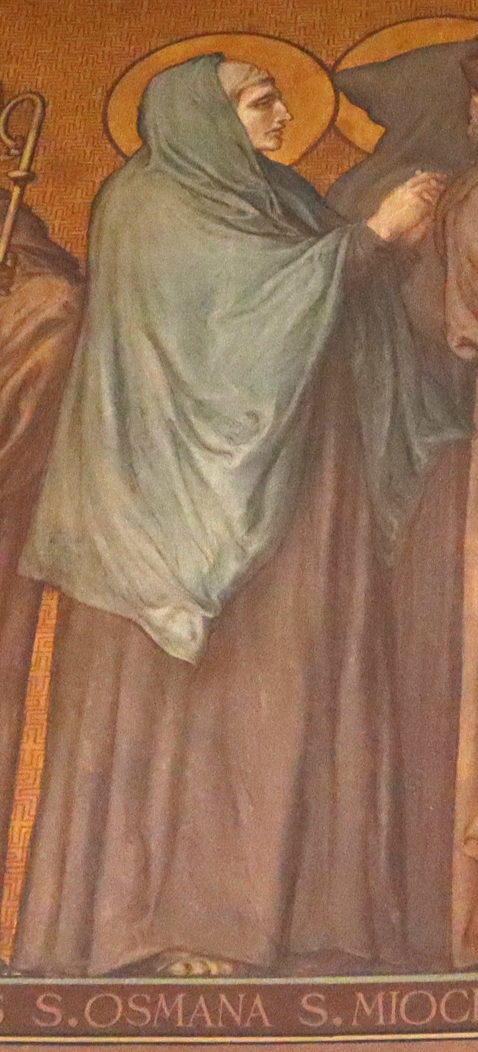 Alphonse Le Hénaff: Die Heiligen der Bretagne (Ausschnitt), Fresko, um 1874, in der Kathedrale in Dol-de-Bretagne