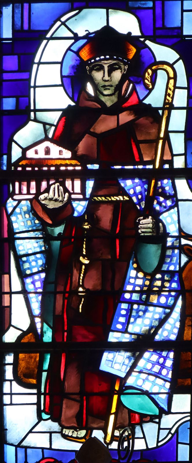 Glasfenster, 1948, in der Kathedrale in Senlis