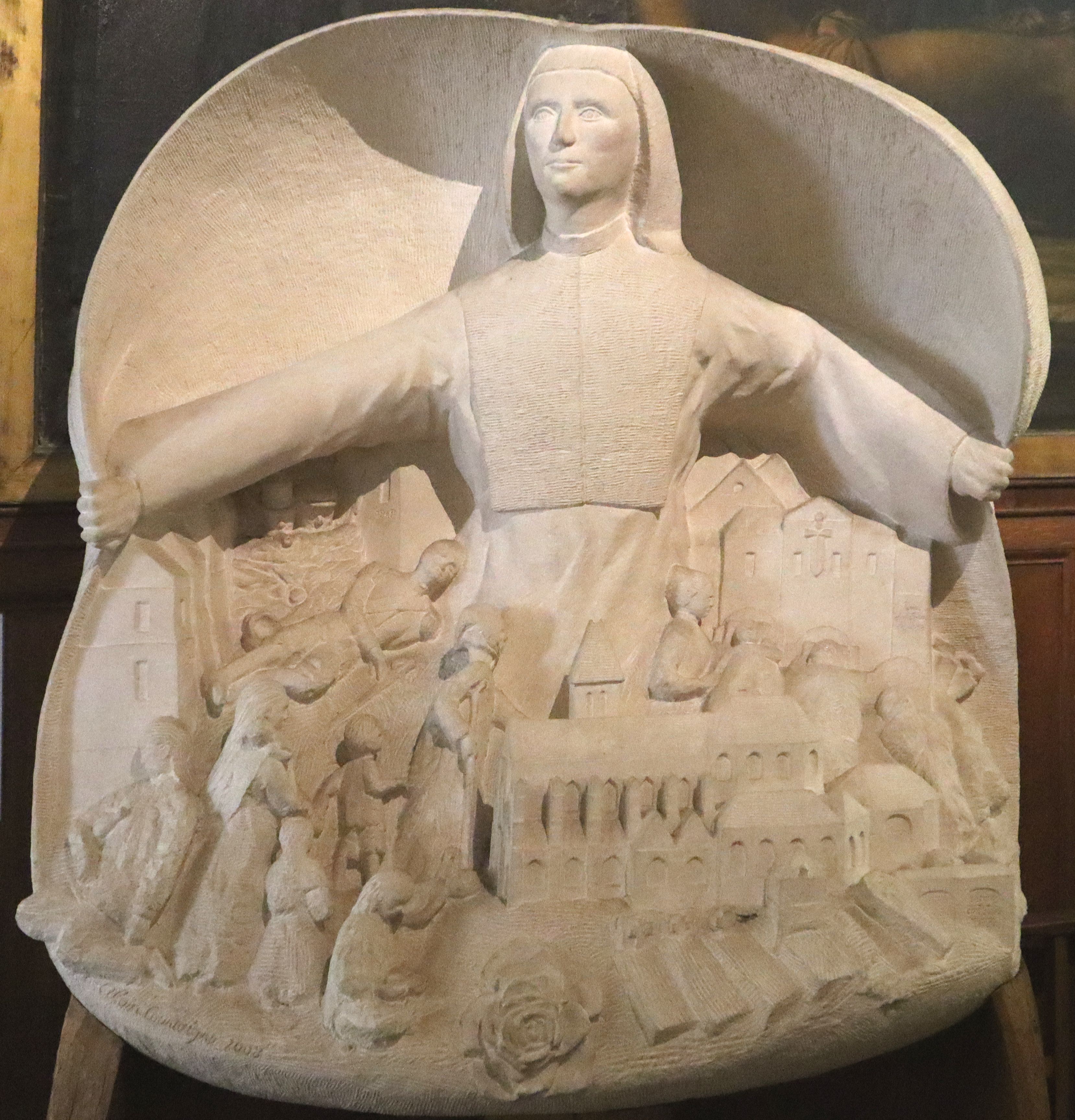 Alain Courtaigne: Gipsrelief, 2008, in der Kirche Saint-Médard in Paris