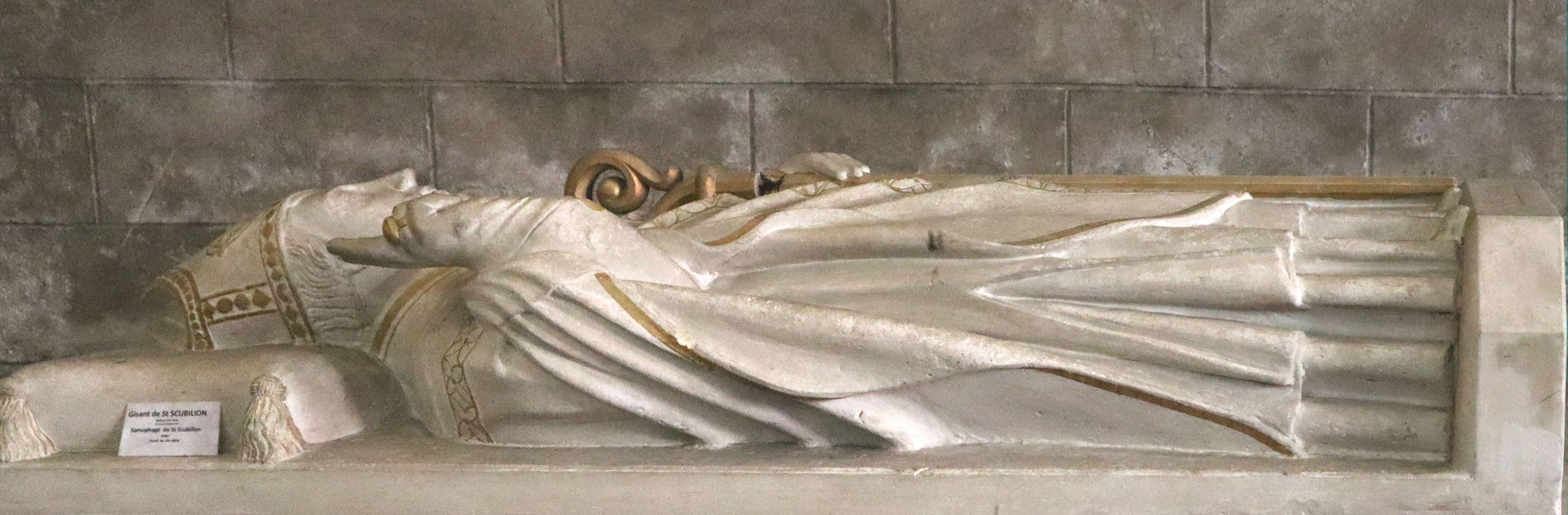 Liegefigur, 15. Jahrhundert, in der Kirche Saint-Paterne in Saint-Pair-sur-Mer
