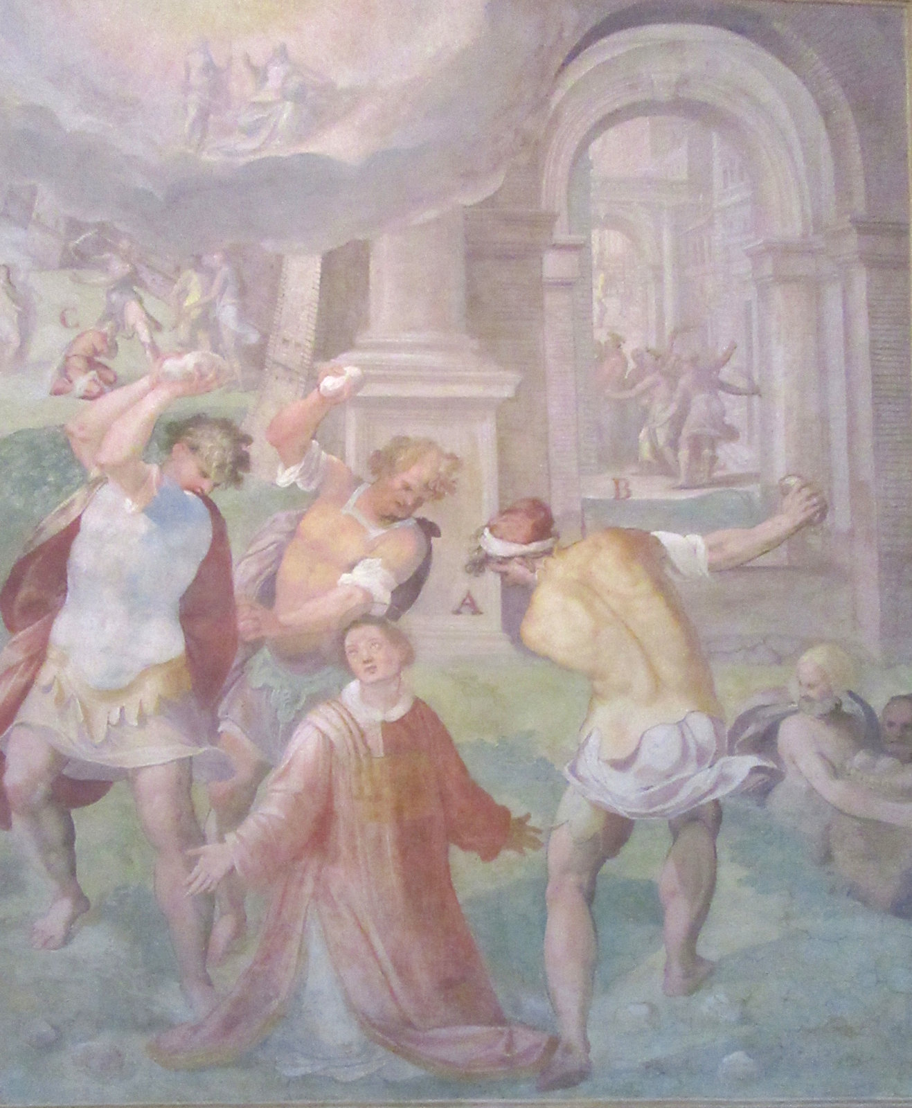 Fresko: Stephanus' Martyrium, um 1600, in der Kirche San Stefano Rotondo in Rom