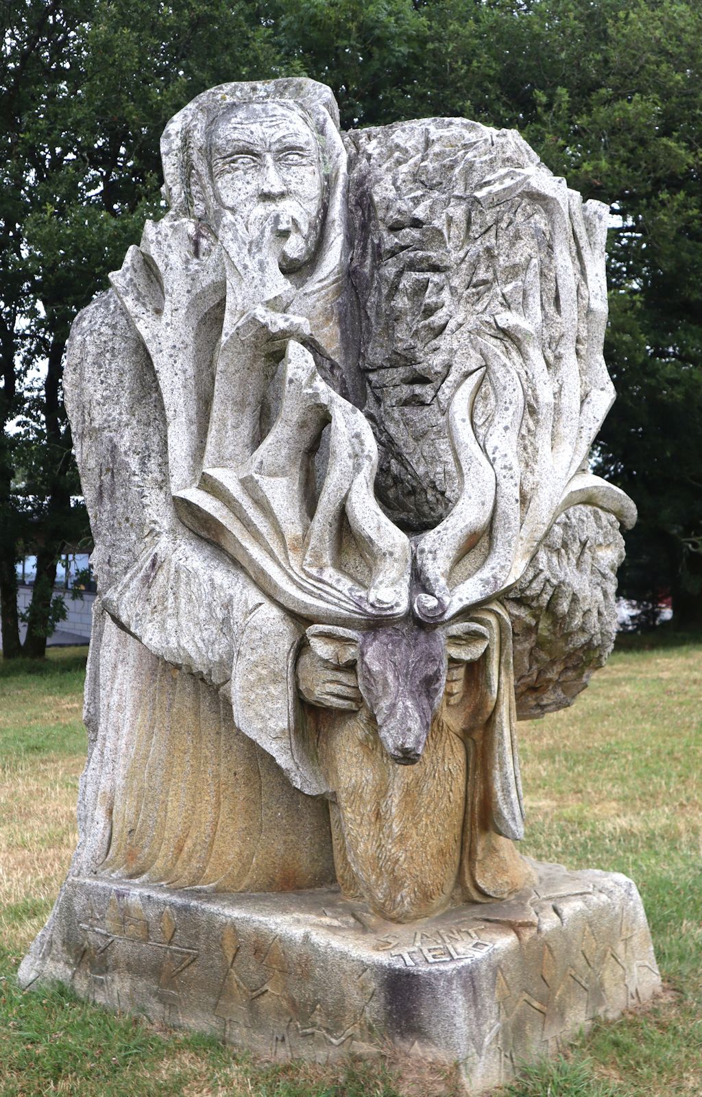 Bruno Panas, Goulven Jaouen: Statue, 2011, im &bdquo;Vallée des Saints&rdquo; nahe Carnoët bei Saint-Brieuc