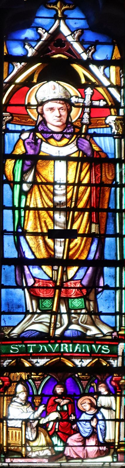 René Échappé: Glasfenster, 1859, in der Kathedrale in Dol-de-Bretagne