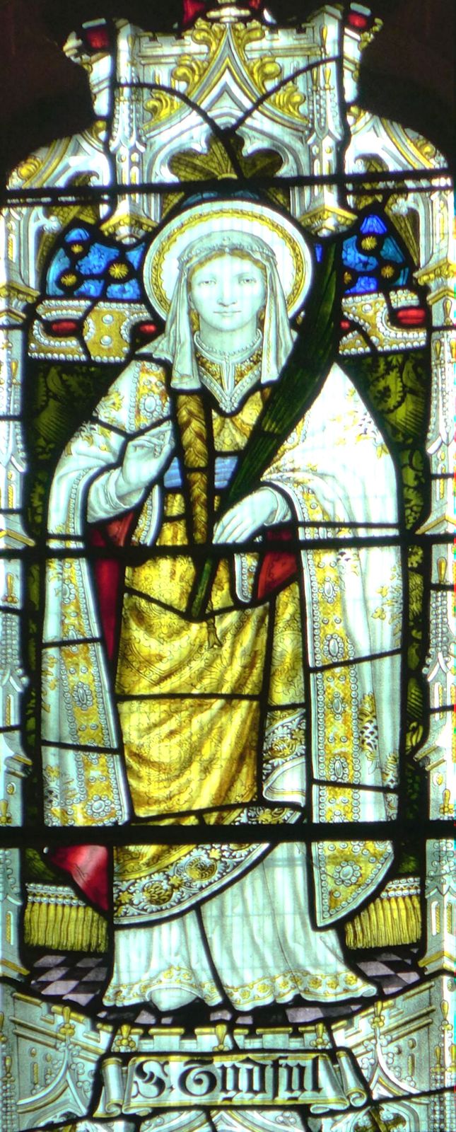 Glasfenster in der Kathedrale in Llandaff, dem Stadtteil in Cardiff in Wales