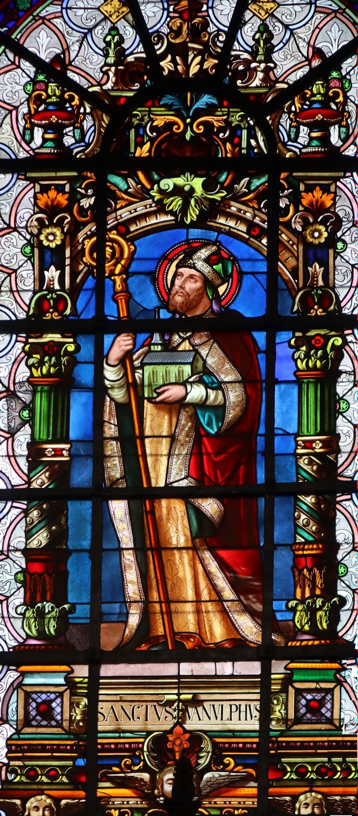 Glasfenster in der Wasnulph geweihten Kirche Saint-Wasnon in Condé-sur-l’Escaut