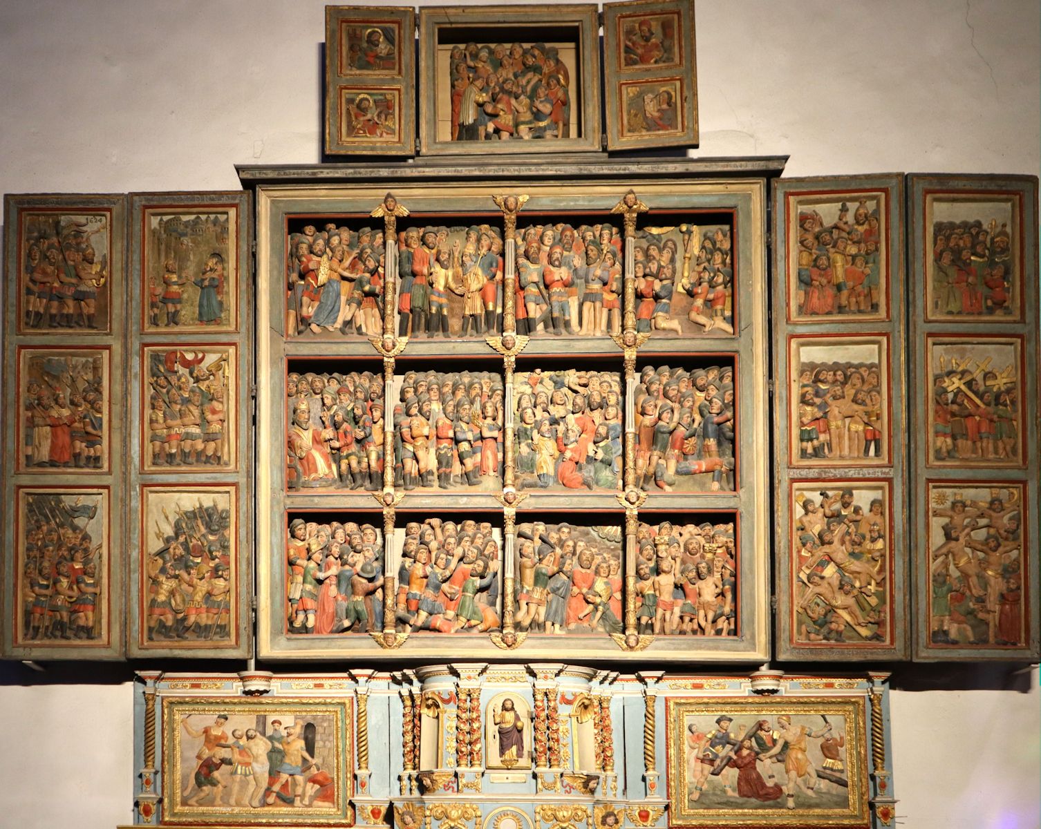 Altar der Zehntausend Märtyrer, 1602, in der Kirche in Crozon bei Quimper in Frankreich